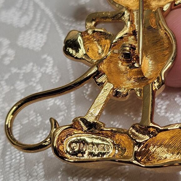 Napier Disney Mickey Mouse gold tone brooch pin medium disneyana collectors item - Picture 5 of 7